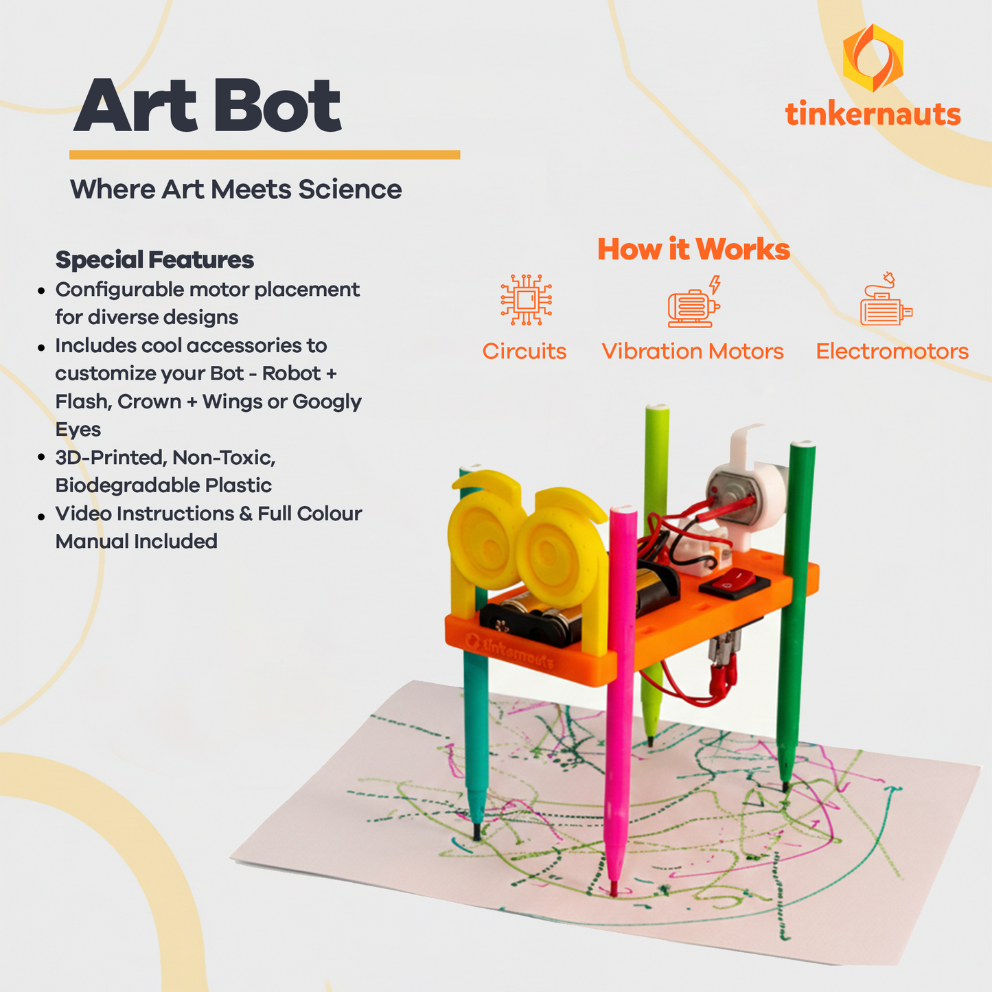 Art Bot (Ages 6+) (6 years or older) – STEM Kit for Kids | Tinkernauts