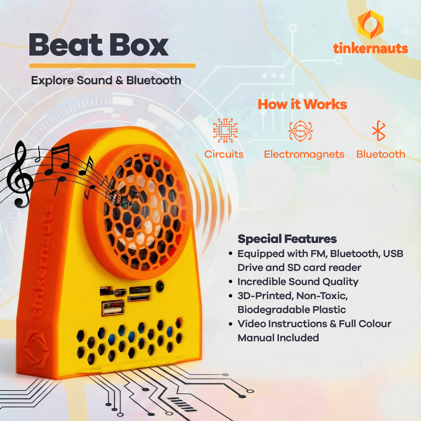Beat Box (Ages 7+) (7 years or older) – STEM Kit for Kids | Tinkernauts