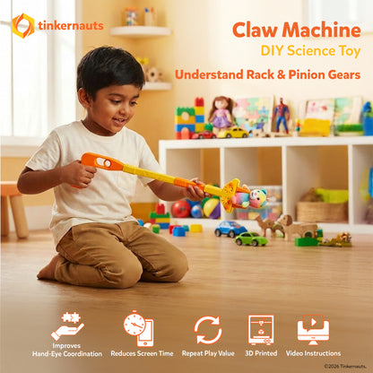 Claw Machine (Ages 6+) (with extension) – STEM Kit for Kids | Tinkernauts