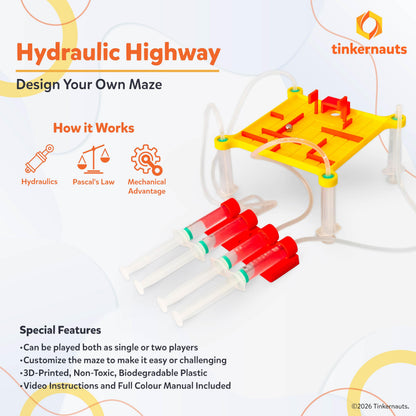 Hydraulic Highway (Ages 6+) (6 years or older) – STEM Kit for Kids | Tinkernauts