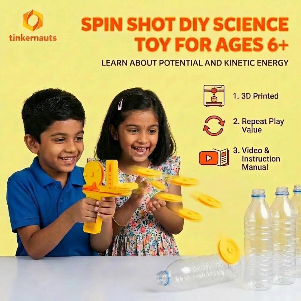 Spin Shot (Ages 6+) (two magazines & discs) – STEM Kit for Kids | Tinkernauts